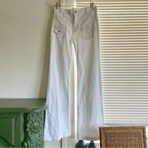 7 For All Mankind White Wide Leg Jeans, 27